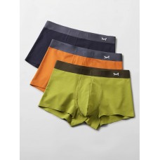 Men Solid Color U Convex Multipacks Underwear Soft Mid Waist Boxer Briefs