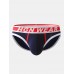 Mens Contrast Colors Underwear U Convex Pouch Breathable Briefs