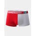 Mens Solid Color Patchwork Boxer Shorts Letter Print Waistband Cozy U Convex Underwear