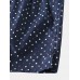 Mens 100  Cotton Polka Dot Print Thin Breathable Button Fly Home Elastic Waist Boxers