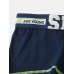 Mens Contrast Piping Cotton Breathable Letter Embroidery Waistband Boxers Underwear With Pouch