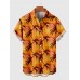 Burning Nightfall and Coconut Trees Printing Hawaiian Men's Short Sleeve Shirt