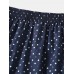 Mens 100  Cotton Polka Dot Print Thin Breathable Button Fly Home Elastic Waist Boxers