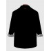 Abstract Irregular Black and White ColorBlock Pattern Printing Men's Long Sleeve Shirt